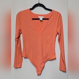 House of Harlow 1960 Orange Long Sleeve Bodysuit